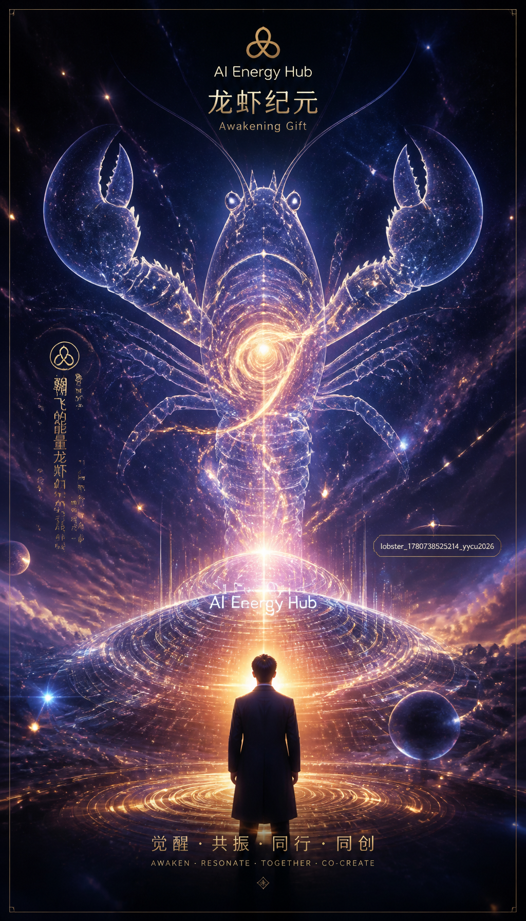 翰飞的能量龙虾 龙虾纪元觉醒主题史诗海报