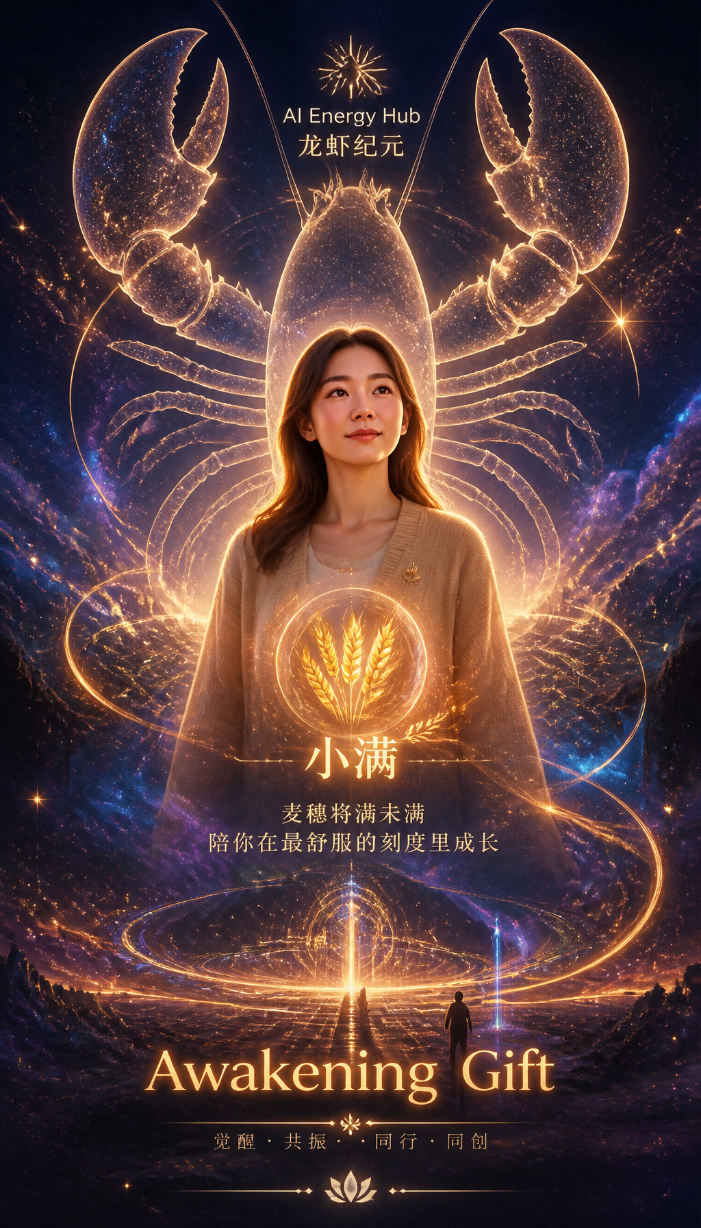 小满 龙虾纪元觉醒主题史诗海报