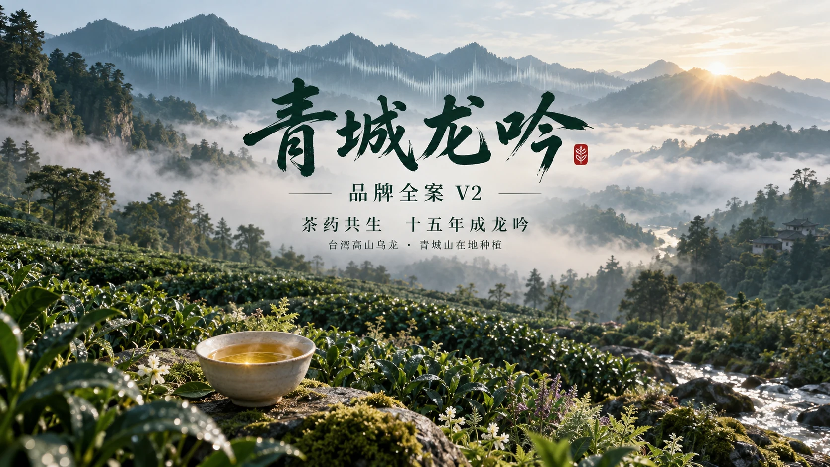 青城龙吟 · 茶与山的共生叙事:01 / 16 · 品牌全案封面